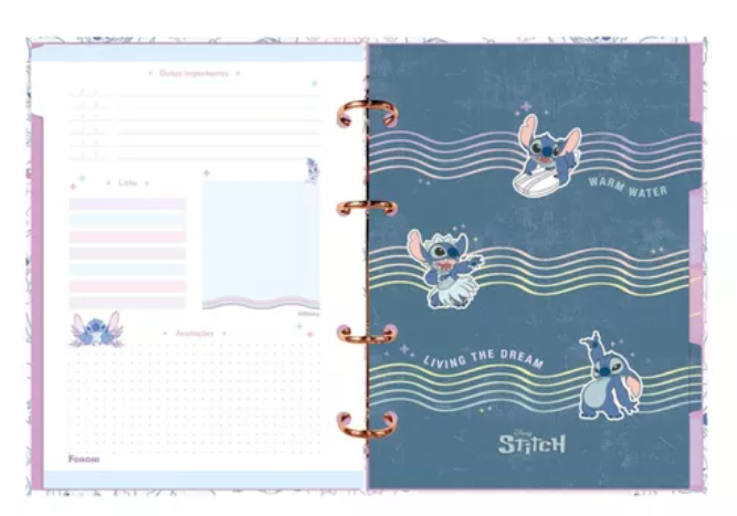 Caderno Argolado Stitch