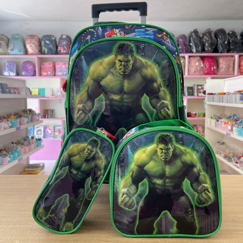 Kit mochila escolar HULK | carrinho