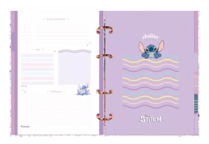 Caderno Argolado Stitch