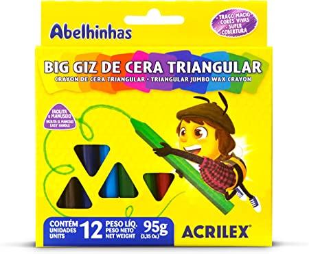 Big Giz Triangular Com 12 Cores, Acrilex, - Ladies Creative