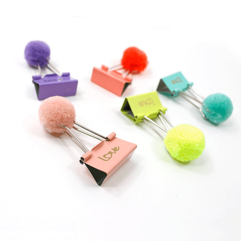 Binder clip pompom - Ladies Creative