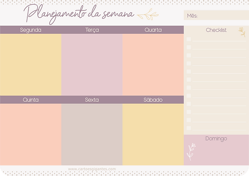 Bloco Planner semanal - Ladies Creative