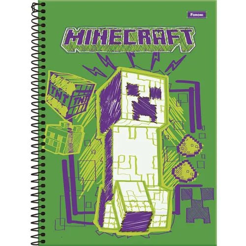 CADERNO 1/4 80FLS MINECRAFT - Ladies Creative