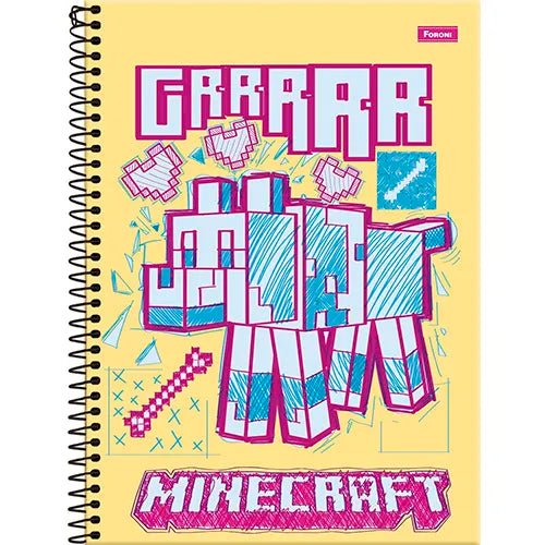 CADERNO 1/4 80FLS MINECRAFT - Ladies Creative