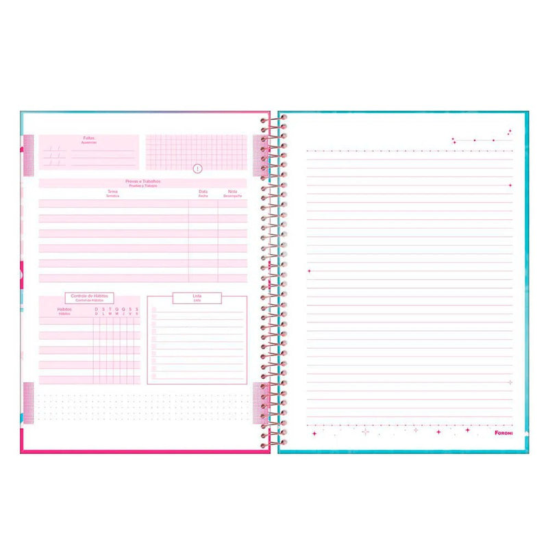 Caderno Barbie Foroni 10 Matérias - Ladies Creative