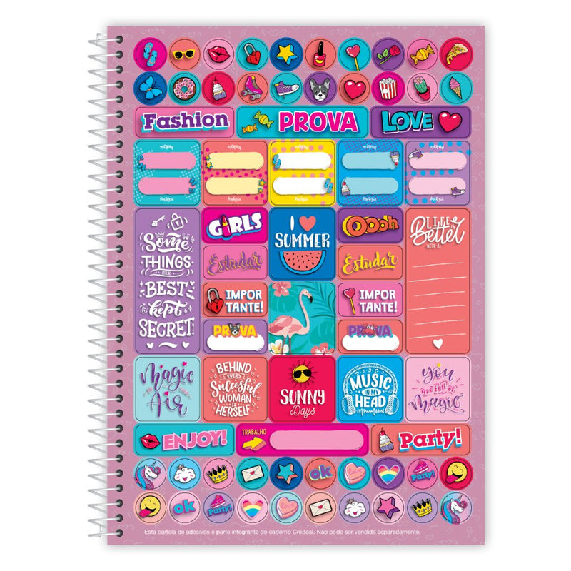 Caderno Bella Feminino Credeal 16 Matérias - Ladies Creative