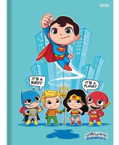 CADERNO BROCHURA 1/4 CD 80FLS DC SUPER FRIENDS - Ladies Creative