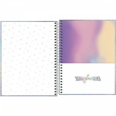 Caderno Colegial 1 matéria Glow 80 FL Tilibra - Ladies Creative