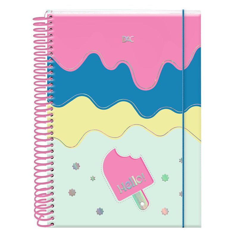 Caderno Colegial Hello DAC 10 Matérias - Ladies Creative