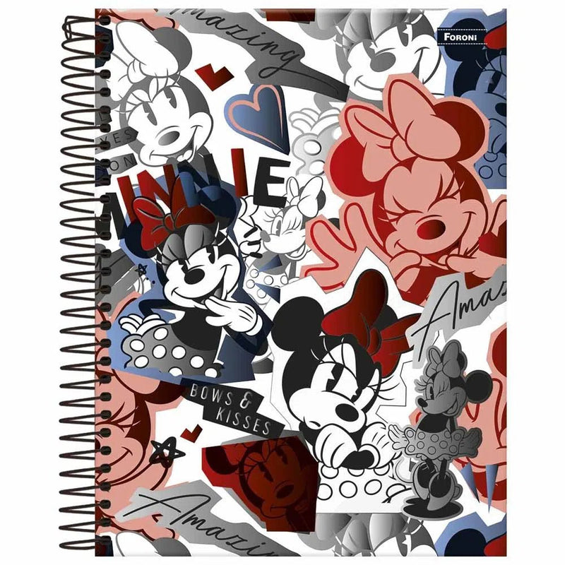 Caderno Colegial Minnie Foroni 10 Matérias - Ladies Creative