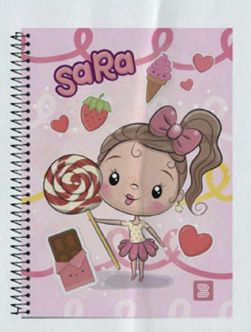 CADERNO DE 1 MATERIA CAPA DURA 80FLS SARA– BETINHO - Ladies Creative