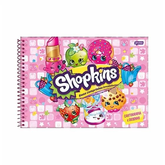 Caderno de desenho e caligrafia Shopkins 96 folhas Jandaia - Ladies Creative