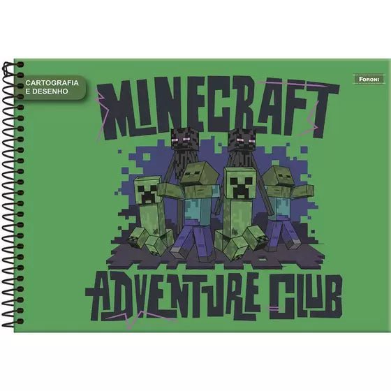 Caderno de Desenho Minecraft - 80 Folhas FORONI - Ladies Creative