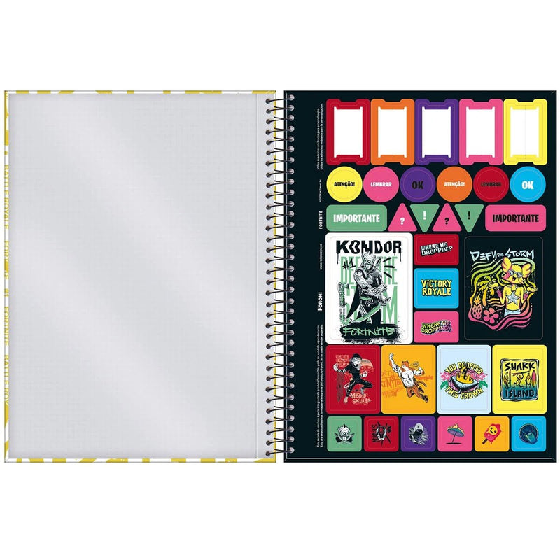 Caderno Fortnite Foroni 10 Matérias - Ladies Creative