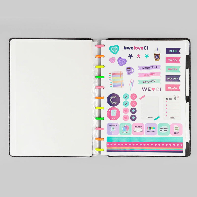 Caderno Inteligente Let's Glitter Neon Black - Ladies Creative