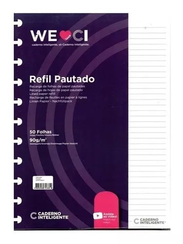 Caderno Inteligente Refil Bloco A5 Pautado 90g C/ 50 Fls - Ladies Creative