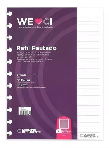 Caderno Inteligente Refil Bloco Grande Pautado 90g C/ 50 Fls - Ladies Creative