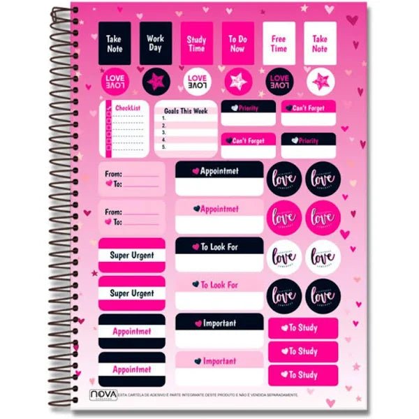 Caderno It's Cool Feminino 20 Matérias - Ladies Creative