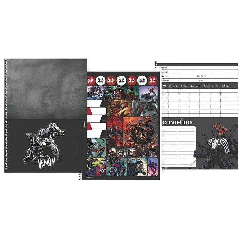 Caderno Marvel Venom 15 Matérias - Ladies Creative