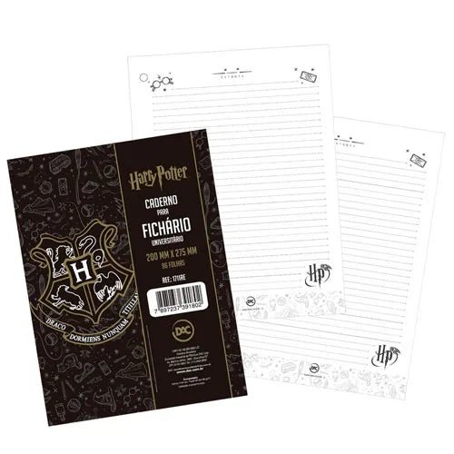 CADERNO REFIL FICHARIO UNIV. 96 FLS HARRY POTTER 200X275MM - Ladies Creative