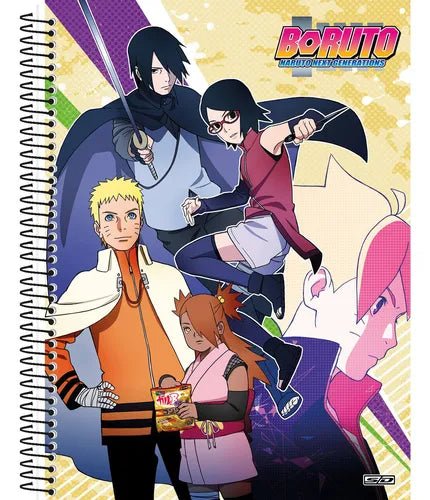 Caderno Time Boruto Universitário Naruto Espiral 1 Matéria 80fhls - Ladies Creative