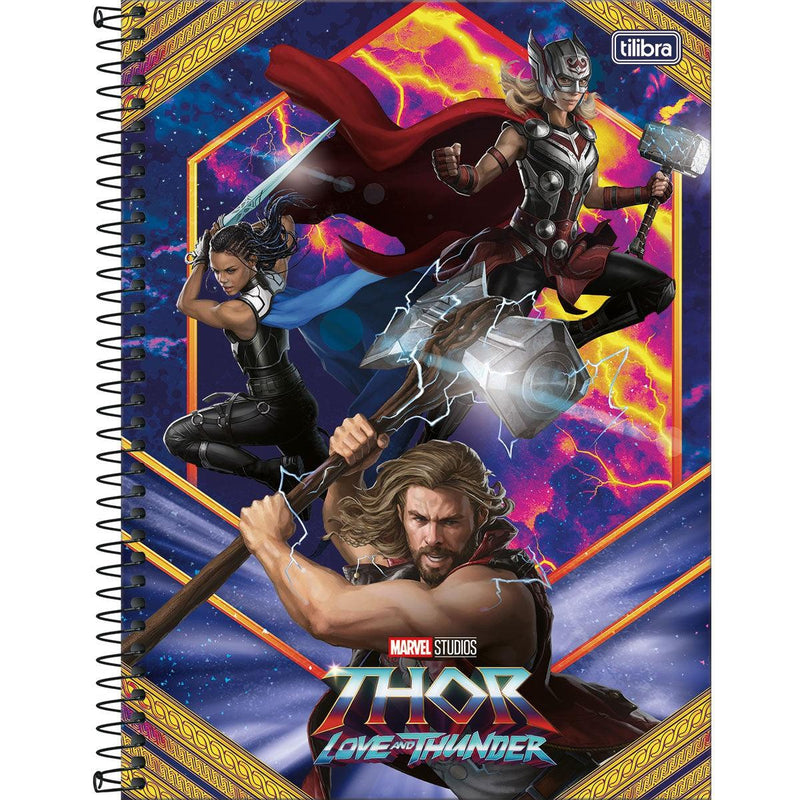 Caderno Universitário Thor Love And Thunder - 10 Matérias 160 Folhas - Ladies Creative