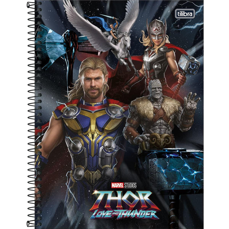 Caderno Universitário Thor Love And Thunder - 10 Matérias 160 Folhas - Ladies Creative