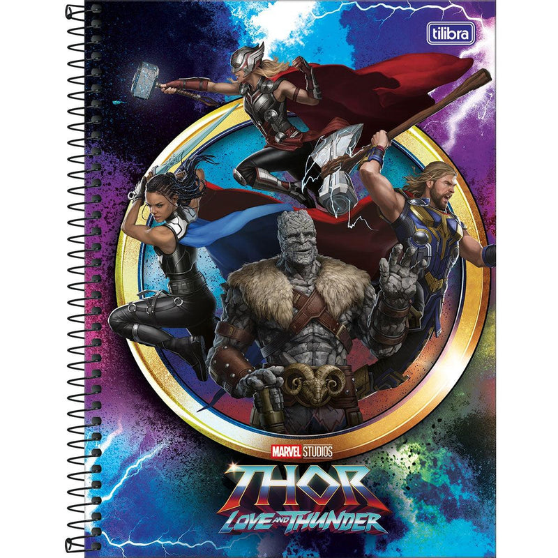 Caderno Universitário Thor Love And Thunder - 10 Matérias 160 Folhas - Ladies Creative