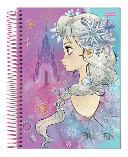 Cadernos Escolar Universitário 12 Matérias 240folhas Espiral Frozen - Ladies Creative