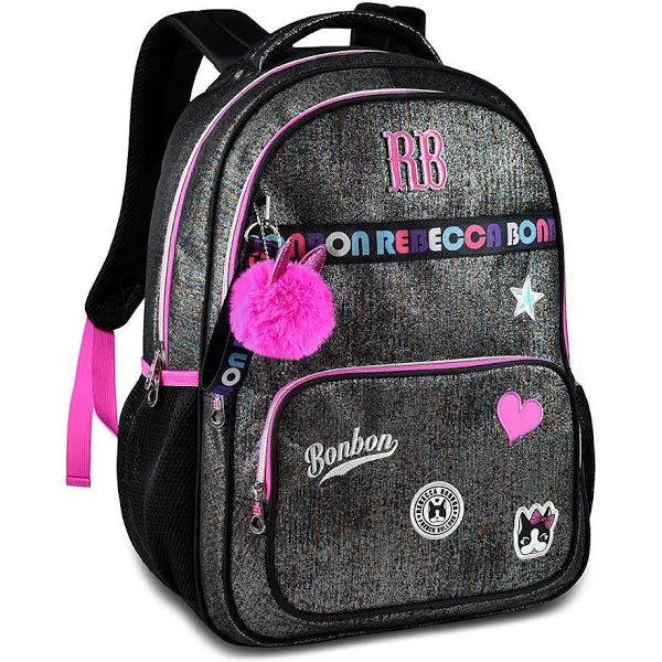 Mochila glitter preto Rebecca Bonbon - Ladies Creative